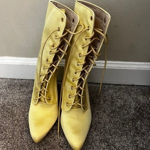 Cape Robbin Yellow Satin Booties